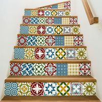 Stickers adhésifs escalier carrelages contremarche - ENRICIA - 2 bandes de 15.5x108.5cm