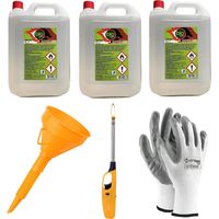 3 pieces - 5 litres - Bioethanol combustible poeles Bio Sprint tot 15 litres inodore sans fumee' naturelle sans soufre + BRIQUET + ENTONNOIR + GANTS GRATUITS