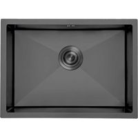 Fregadero Omega Bajo Encimera Insonorizado 20 cm Profundidad Negro Y Gris Gresinex Tamaño: 55x45 - Color: Negro Antracita