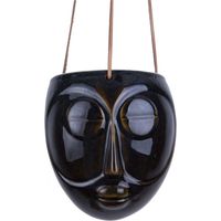 Cache-pot suspendu ovale avec motif visage MASK