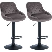 Set di 2 sgabelli da bar Lazio Velvet grigio nero