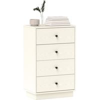 Cómoda para Dormitorio Moderna de 4 Cajones Cajonera Estrecha para Salón Pasillo 47x29x75 cm Blanco