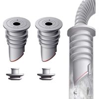 Joint de tuyau de machine à laver – Lot de 2 bouchons de désodorisant gris 35-40 mm – Silicone élastique pour étanchéité optimale
