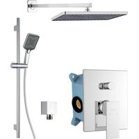 kielle Arkas I - Duschset mit Unterputzarmatur, für 2 Verbraucher, mit Zubehör und Einbaukörper, Chrom 20611SP10