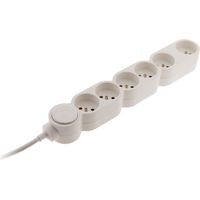 Bloc Home 6 prises 16A 2P+T + parafoudre - Blanc - Zenitech