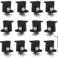 Lntyq Kit de 12 Pinces de Fin de Panneau Solaire 30 mm Noir, Support de Fixation Panneau Solaire, Pinces de Montage de Panneau Photovoltaique, pour les Supports de Toit et de Sol de Panneaux Solaires
