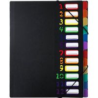 Pochette porte-documents en plastique format A4, porte-reçus, classeur multicouche-32.2X25X1.2CM-Black