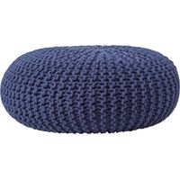 HOMESCAPES Großer Strickpouf 100% Baumwolle, marineblau
