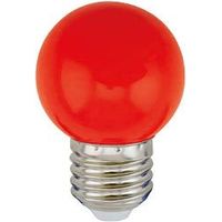 Bombilla LED esférica 1W E27 Rojo