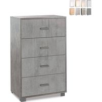 Schlafzimmerkommode mit vier Schubladen Beton Cemento 70x41x h112 cm