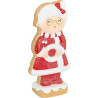 Personnage de Noël Rouge et Blanc pailleté H 15.5 cm - Feeric Christmas
