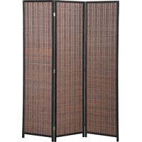 Paravent en bois séparateur de pièce closion de séparation pliable 3 panneaux 135 x 180 cm marron
