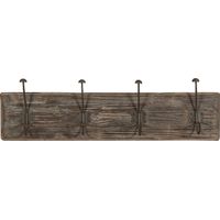 Wandgarderobe aus massivem Holz und Schmiedeeisen mit Finish aus antikiertem Holz 78x10x21 cm.