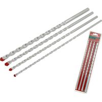 Neilsen 4pc Masonry Drill Bit Set 6 8 10 & 12mm Bits For Brick & Concrete