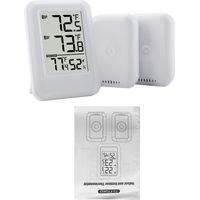 Thermomètre intérieur/extérieur à 2 capteurs, écran 6,5 cm (2,56 pouces), mesure de la température et de l'humidité, portée de 100 m (328 pieds) (Blanc)