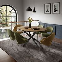 Table de salle Ă manger Loyd, noir/chĂŞne rustique, 120x76.5cm extensible, Vicco