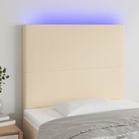 Tête de lit à LED Panneau de lit pour Lit adult Décoration murale Crème 80x5x118/128 cm Tissu XJDT191110