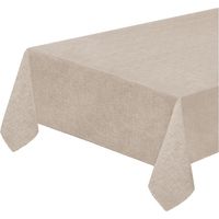 Nappe de Cuisine AntiTaches Plastifié Bordée Couverture de Table Couleur Unie Pastel Beige - 135x135 cm