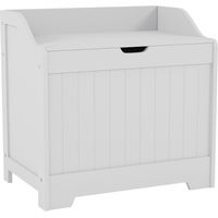 Priano Laundry Chest Bathroom Cabinet Hamper Basket Towel Storage, White