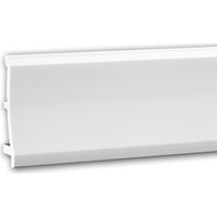 Zócalo 653104 Profhome Perfil de estuco Moldura decorativa diseño moderno blanco 2 m