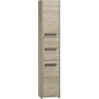 Hucoco – Colonne de salle de bain 30x30x170 – 3 portes avec étagères – Panneaux mélaminés – Design moderne et épuré – Facile à monter et à nettoyer