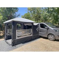 Tunnel de raccordement latéral pour abri barbecue Lodge Air – Système de fermeture à glissière – Double jonc pour fixation véhicule – Dimensions 250x90x205cm – Soplair