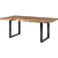 Baumtisch Mango 240x100x77 natur lackiert / U-Beine anthrazit glänzend FREEFORM 5