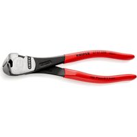 KNIPEX 67 01 160 SB Kraft-Vornschneider mit Kunststoff überzogen schwarz atramentiert 160 mm