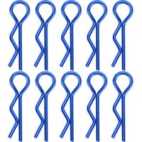 10 Pièces Attaches Métalliques en R pour Carrosserie RC 7mm, pour Voitures 1/5 1/6 1/8 1/10, Bleu