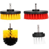Kit de 4 Brosses de Nettoyage pour Perceuse - Nettoyage Mur Sol Carrelage Piscine