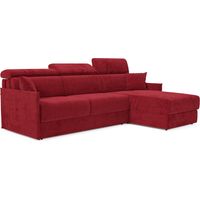 Miryam Ecksofa mit Matratze mit verstellbaren Kopfstützen aus weichem, fleckenabweisendem Stoff T31 232 cm rechts rot