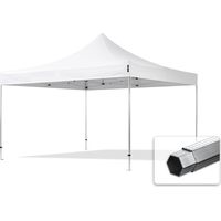 TOOLPORT 4x4m PVC 850 Pop up gazebo PROFESSIONAL Aluminium 40 mm, fire resistant, white