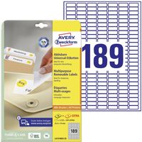 Etiquette universelles Avery-Zweckform L4731REV-25 25.4 x 10 mm papier blanc 5760 pc(s) décollable