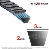 Courroie trapézoïdale polyuréthane Bando Banflex 3M710