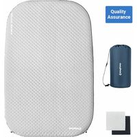 Matelas gonflable double - Kingcamp - Gris - Sac de transport inclus - 198 x 7,5 x 130 cm