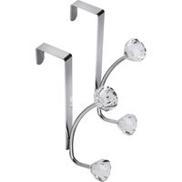 Croydex Over Door Hanging Robe & Towel Hook with Jewels - Pack of 2, Rust Free