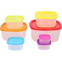Set aus 7 Lebensmittelbehältern in Regenbogenfarben in verschiedenen Größen, Ideal für Picknicks