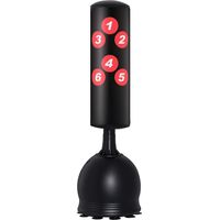 HOMCOM Saco de Boxeo de Pie 165 cm con Base Rellenable de Agua 22,5 kg o Arena 27,5 kg y Ventosas de Goma para Adultos y Niños 50x50x165 cm Negro