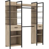Kit dressing placard extensible - RIGA - Chene Kronberg / Noir mat - 179 x 47,9 x 207,5 cm - DEMEYERE