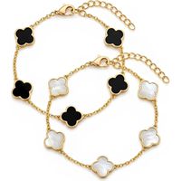 Clover bracelet 2 set pour dames - bracelet chanceux, un cadeau pour les dames, les amis et les filles. Bracelets d’amitié élégants, cadeaux pour la fête des mères
