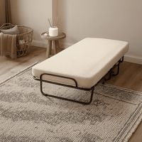 The White Stone Brandina Pieghevole con Materasso 80 x 190 cm in Waterfoam Lettino Singolo Richiudibile Dotata di Ruote Girevoli e Doghe Curvate