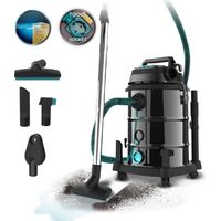 Cecotec – Aspirateur vertical 30L 1600W – Aspiration solides et liquides – Moteur DC haute efficacité – Système de vidange facile