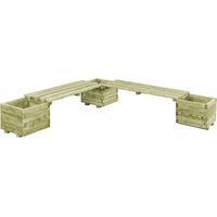 Banc de jardin à jardinières, Banquette avec jardinière Bois de pin imprégné BVM37787