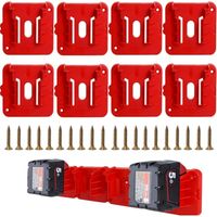 Lot de 8 supports de piles, compatibles avec les piles Milwaukee M18 18V M18 48-11-1815 48-11-1828 48-11-1850 48-11-1860.