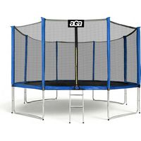 Aga SPORT PRO Trampoline 366 cm Bleu + filet de protection + échelle