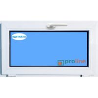 Finestra in PVC L1000 mm x H500 mm Bianco, A Vasistas Vetro Satinato