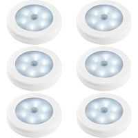 Lampes de Nuit Détecteur de Mouvement, Lot de 6 Action Activée Capteur de Luminosité LED Lumières dans Obscurité pour Chambre à Coucher Toilette Cuisine Couloir Placard Armoire Escalier [Classe énergé