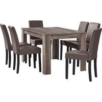 Table à manger avec 6 chaises marron 140 x 90 cm brun