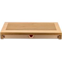 Tabla de cortar Alessi Sbriciola con cajón, madera de bambú, 42 x 27 cm
