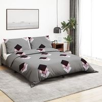 vidaXL Ensemble de housse de couette Gris 200x200 cm Coton